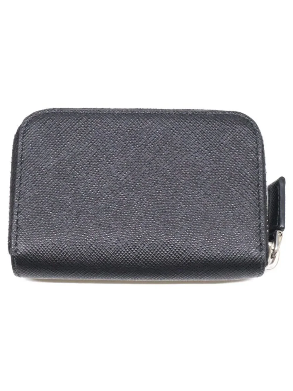 Prada 2 Triangle Coin Purse Black